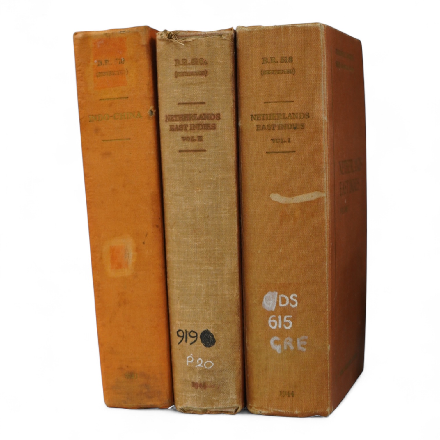 Naval Intelligence Division, Geographical Handbook Series - Netherlands East Indies. (3 pocket maps), 2 vols., 1944; Indo-China (1 pocket map). 1943 (3)